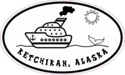 Oval Whale Cruise Ship Ketchikan Alaska Sticker