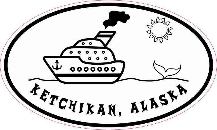 Oval Whale Cruise Ship Ketchikan Alaska Sticker
