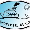 Blue Oval Whale Cruise Ship Ketchikan Alaska Sticker