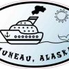 Blue Oval Whale Cruise Ship Juneau Alaska Sticker