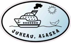Blue Oval Whale Cruise Ship Juneau Alaska Sticker