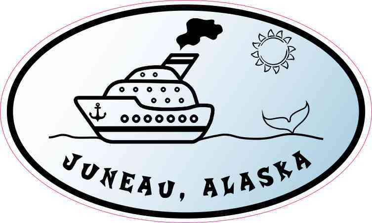 Blue Oval Whale Cruise Ship Juneau Alaska Sticker