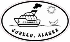 Oval Whale Cruise Ship Juneau Alaska Sticker