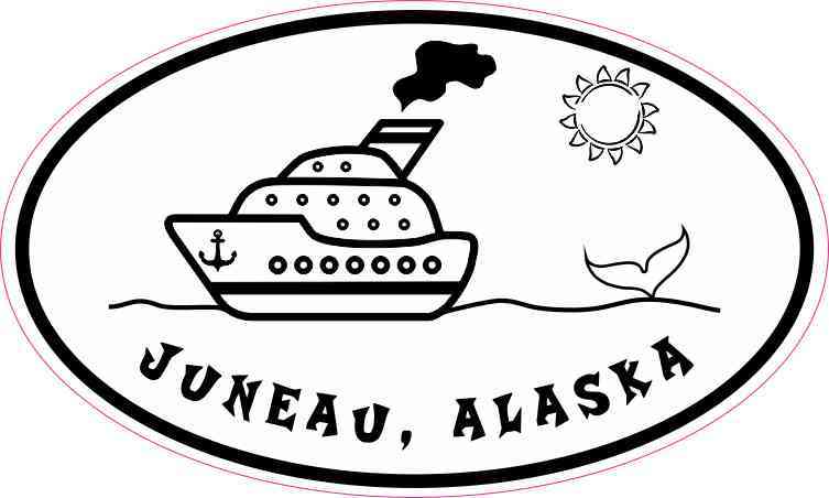 Oval Whale Cruise Ship Juneau Alaska Sticker