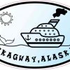 Blue Oval Cruise Ship Skagway Alaska Sticker