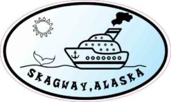 Blue Oval Cruise Ship Skagway Alaska Sticker
