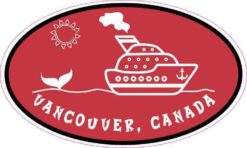 Red Oval Cruise Ship Vancouver Canada Sticker