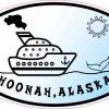 Blue Oval Cruise Ship Hoonah Alaska Sticker