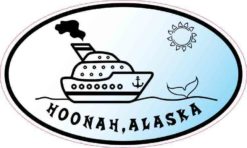 Blue Oval Cruise Ship Hoonah Alaska Sticker
