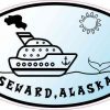Blue Oval Cruise Ship Seward Alaska Sticker