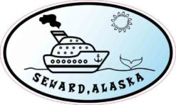 Blue Oval Cruise Ship Seward Alaska Sticker
