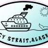 Blue Oval Cruise Ship Icy Strait Alaska Sticker