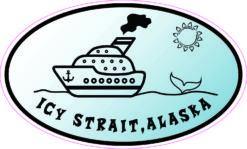 Blue Oval Cruise Ship Icy Strait Alaska Sticker