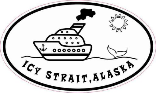 Oval Cruise Ship Icy Strait Alaska Sticker