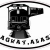 Oval Train Skagway Alaska Sticker