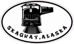 Oval Train Skagway Alaska Sticker