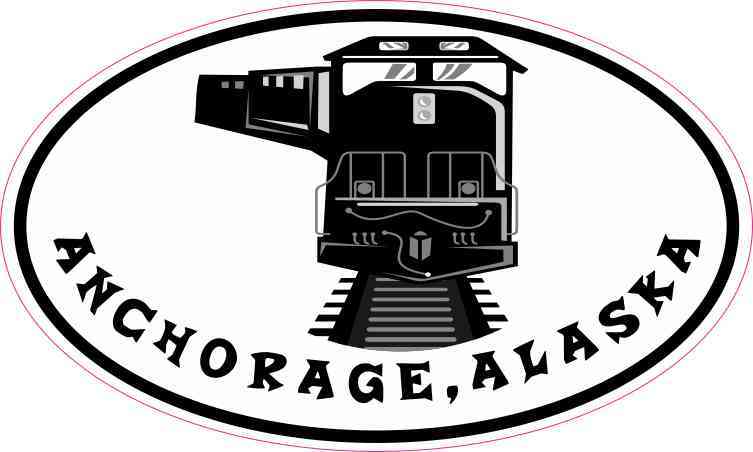 Oval Train Anchorage Alaska Sticker
