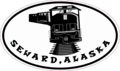 Oval Train Seward Alaska Sticker