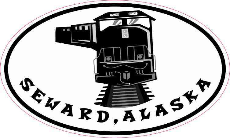 Oval Train Seward Alaska Sticker