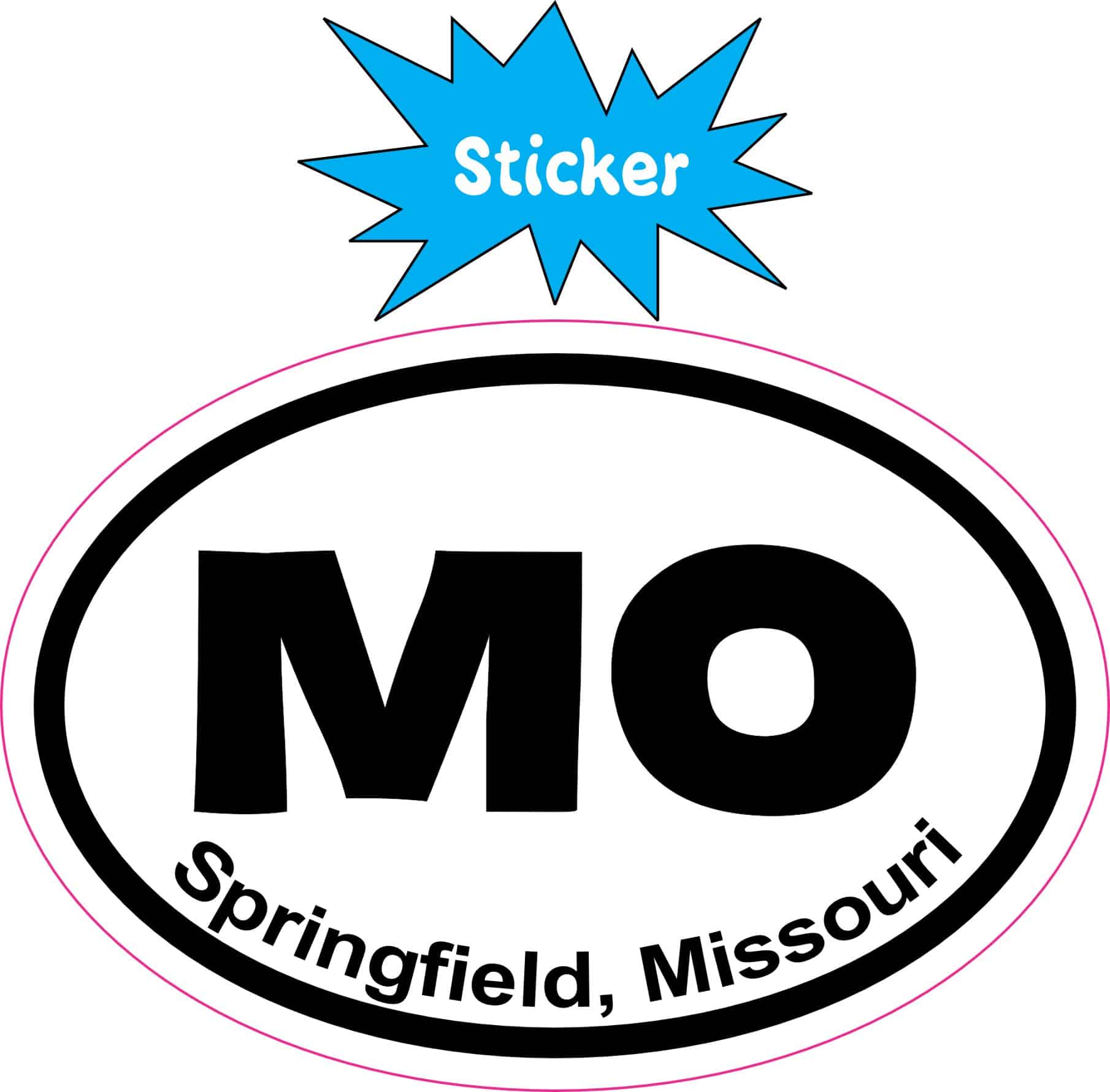 3in x 2in Oval Springfield Missouri Sticker Vinyl Luggage Travel - Image 2