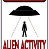 Black and Red Danger Alien Activity Area Sticker