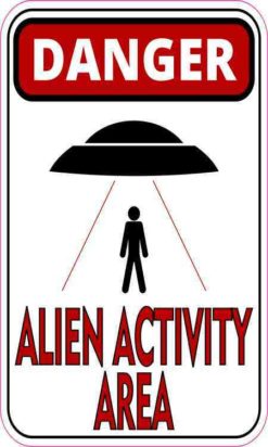 Black and Red Danger Alien Activity Area Sticker