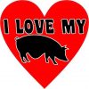 I Love My Pot Belly Pig Heart Sticker