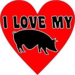 I Love My Pot Belly Pig Heart Sticker