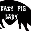 Black and White Crazy Pig Lady Sticker