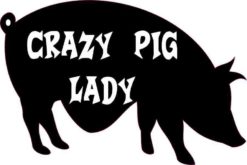 Black and White Crazy Pig Lady Sticker