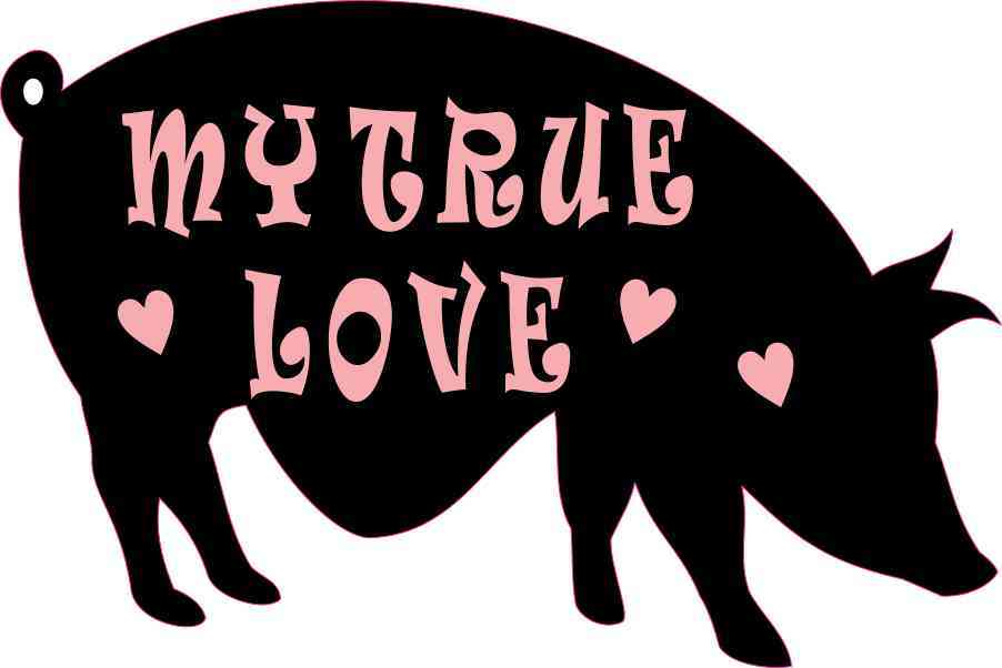 My True Love Pot Belly Pig Sticker