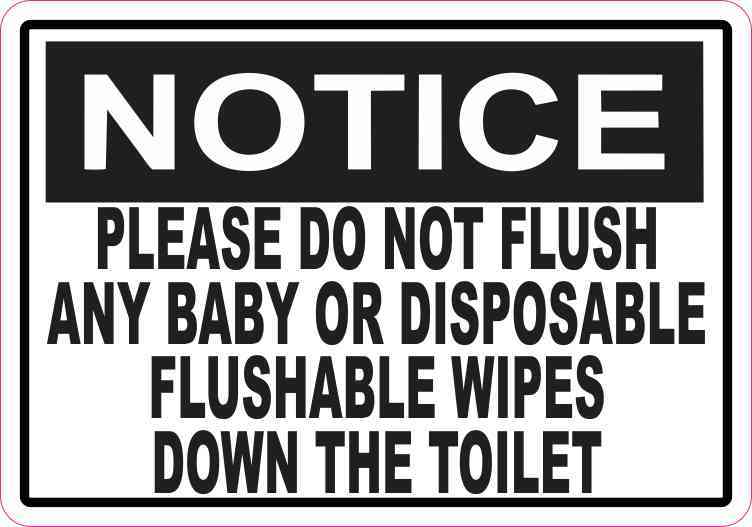 Please Do Not Flush Any Wipes Down the Toilet Magnet