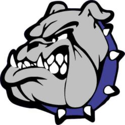 Blue Collared Bulldog Mascot Sticker