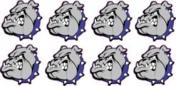 Blue Collared Bulldog Mascot Stickers