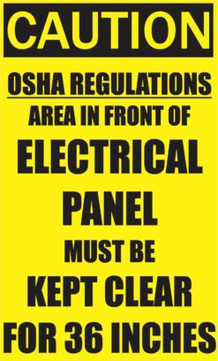 Area in Front of Electrical Panel Must be Kept Clear Magnet