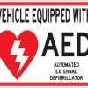 Vehicle Equipped with AED Sticker