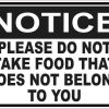 Notice Please Do Not Take Food That Does Not Belong To You Sticker