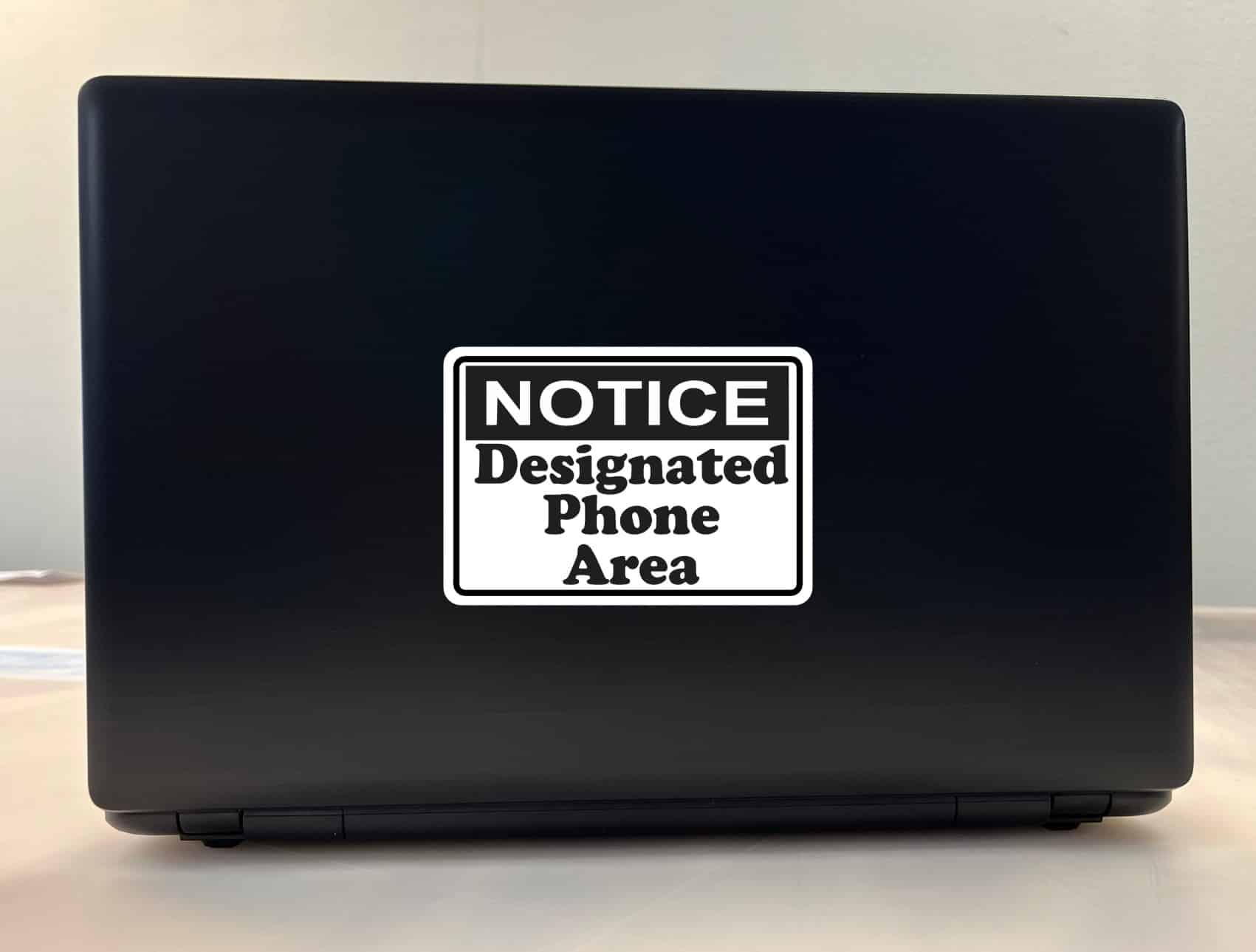 5in x 3.5in Notice Designated Phone Area Sticker Vinyl Business Sign Decal - Image 3
