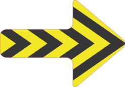 Yellow and Black Caution Arrow Sticker