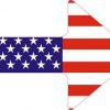 American Flag Arrow Sticker