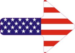 American Flag Arrow Sticker