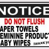 Notice Do Not Flush Sticker