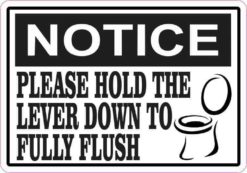 Picture Notice Please Hold the Lever Down to Fully Flush Magnet