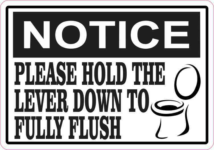 Picture Notice Please Hold the Lever Down to Fully Flush Magnet