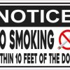 Notice No Smoking Within 10 Feet of the Door Sticker