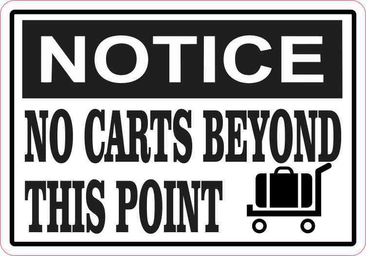Luggage Cart Notice No Carts Beyond This Point Magnet