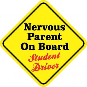 Nervous Parent On Board Student Driver Sticker