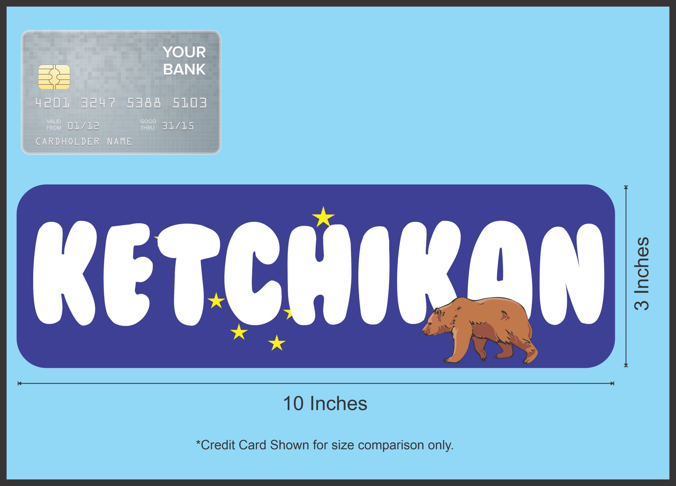 10in x 3in Ketchikan Magnet Vinyl Alaska Flag Car Magnets