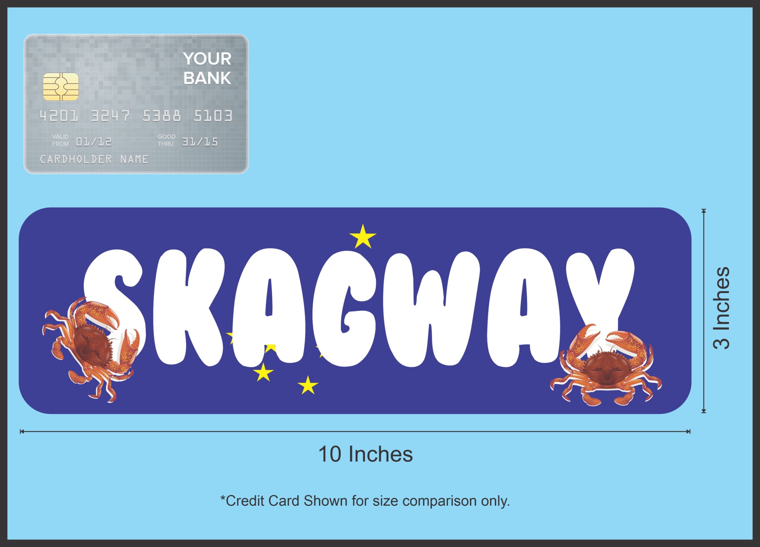 10in x 3in Skagway Magnet Vinyl Alaska Flag Car Magnets