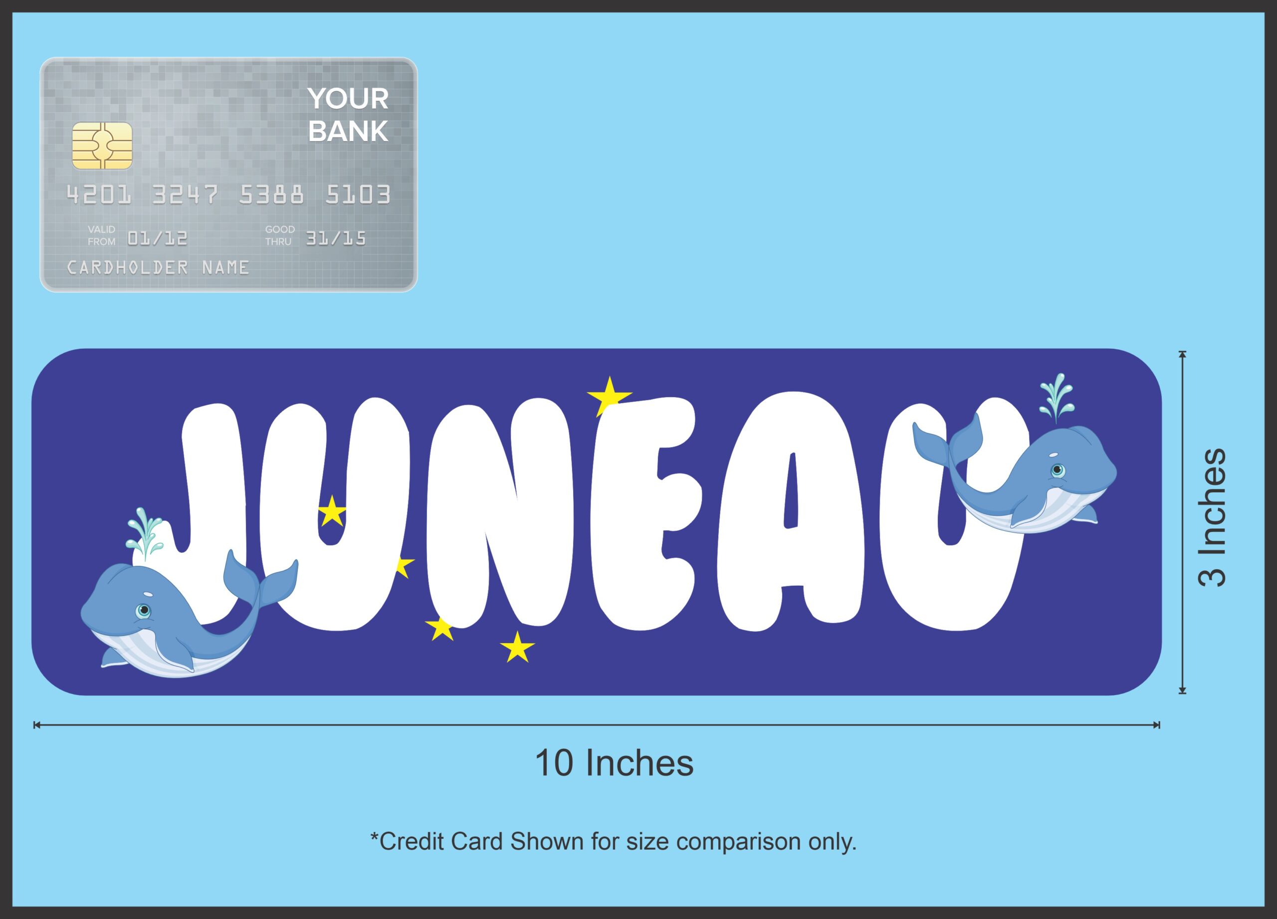 10in x 3in Juneau Bumper Sticker Vinyl Alaska Flag Decal Vehicle Stickers